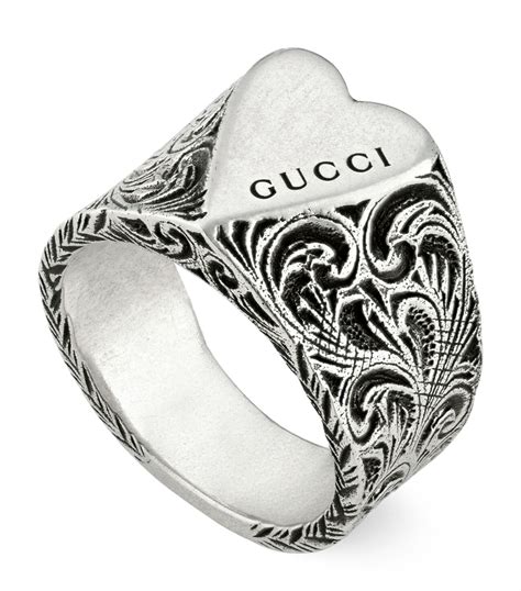 gucci sterling silver heart ring size 5.5